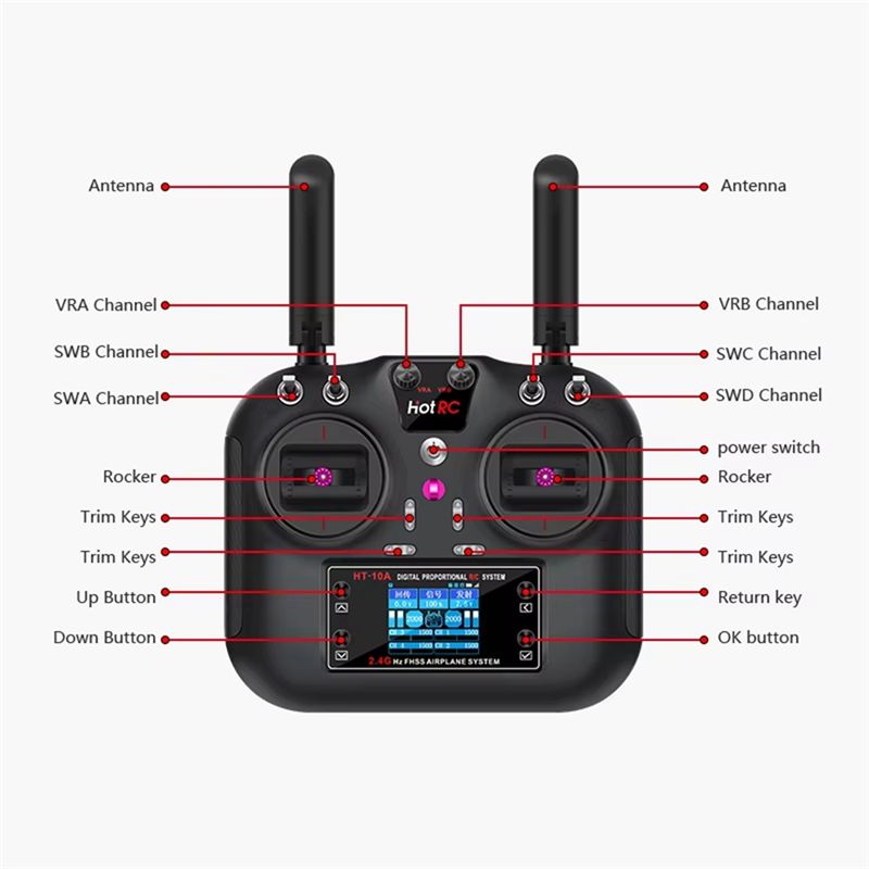 HOTRC HT-10A 2.4Ghz 10CH 원격 제어 - Drone Kit Beginner 리뷰 및 가격